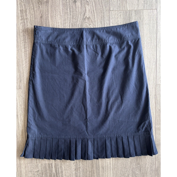 Nautica Skirt 8 Navy Blue Pleated Hem Sailor Boat Skirt Classic Brunch Skirt - Picture 2 of 6
